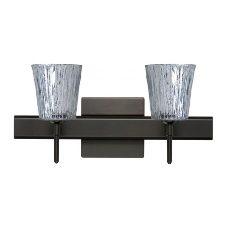 Besa Lighting Besa Wall With SQ Canopy Nico 4 Bronze Stone Silver Foil 2x40W G9 2SW-5125SF-BR-SQ